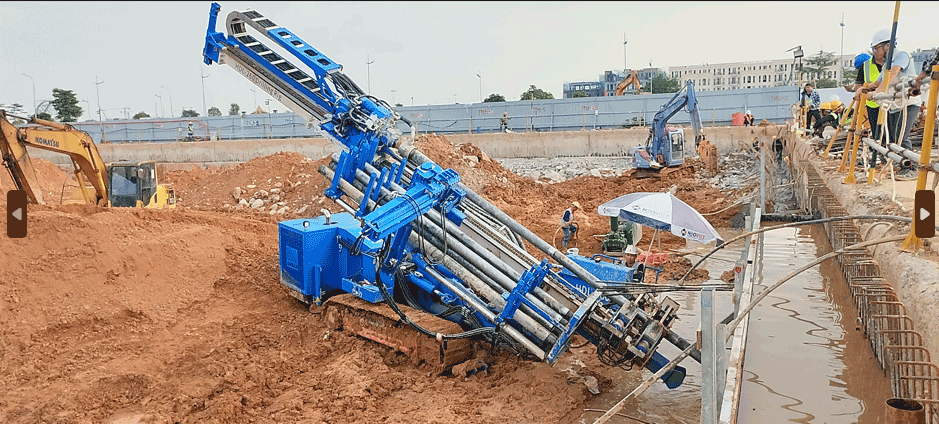 HDL-260C anchor drill operating at foundation reinforcement site