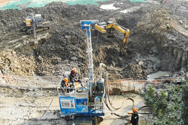 Wuxi, Jiangsu – SJL-120 Rotary Jet Grouting Cut-off Wall – MJS Method – Subway Project