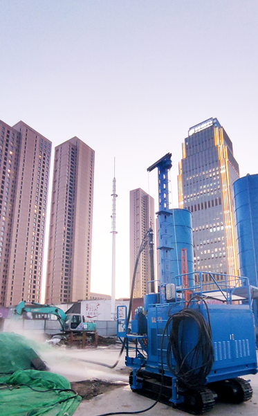 SJL-120 drill with cement silo for RJP jet grouting project